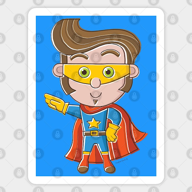 Superhero Cartoon Magnet by vaughanduck